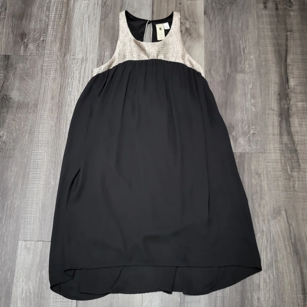 Needle & Thread Black & Gold Chiffon Swing Dress - Picture 4 of 11